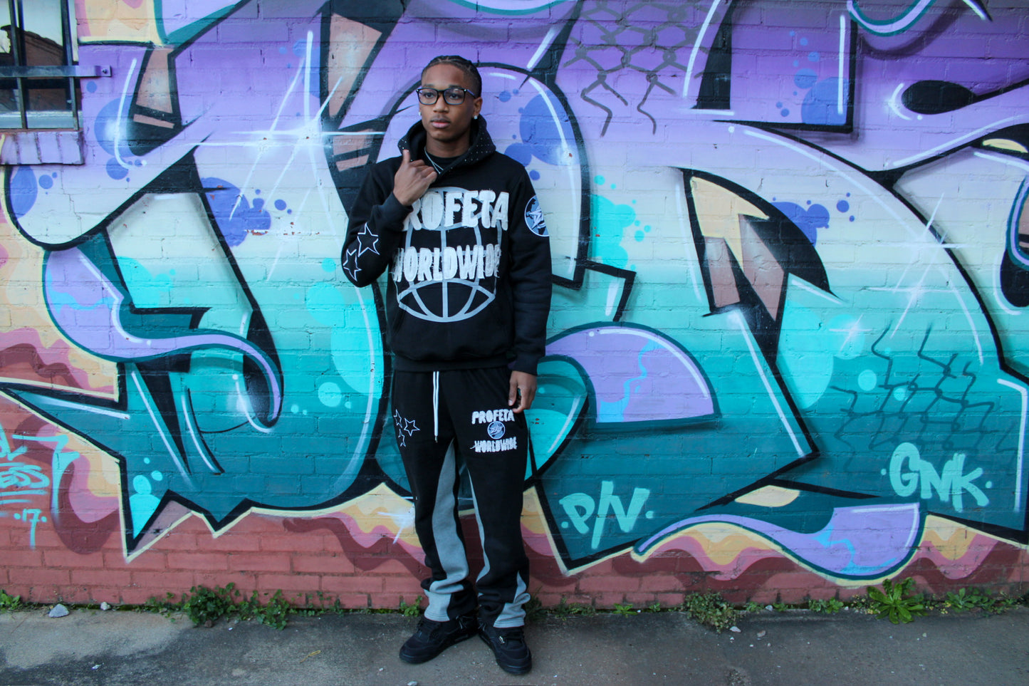 Black "Global" Sweatpants