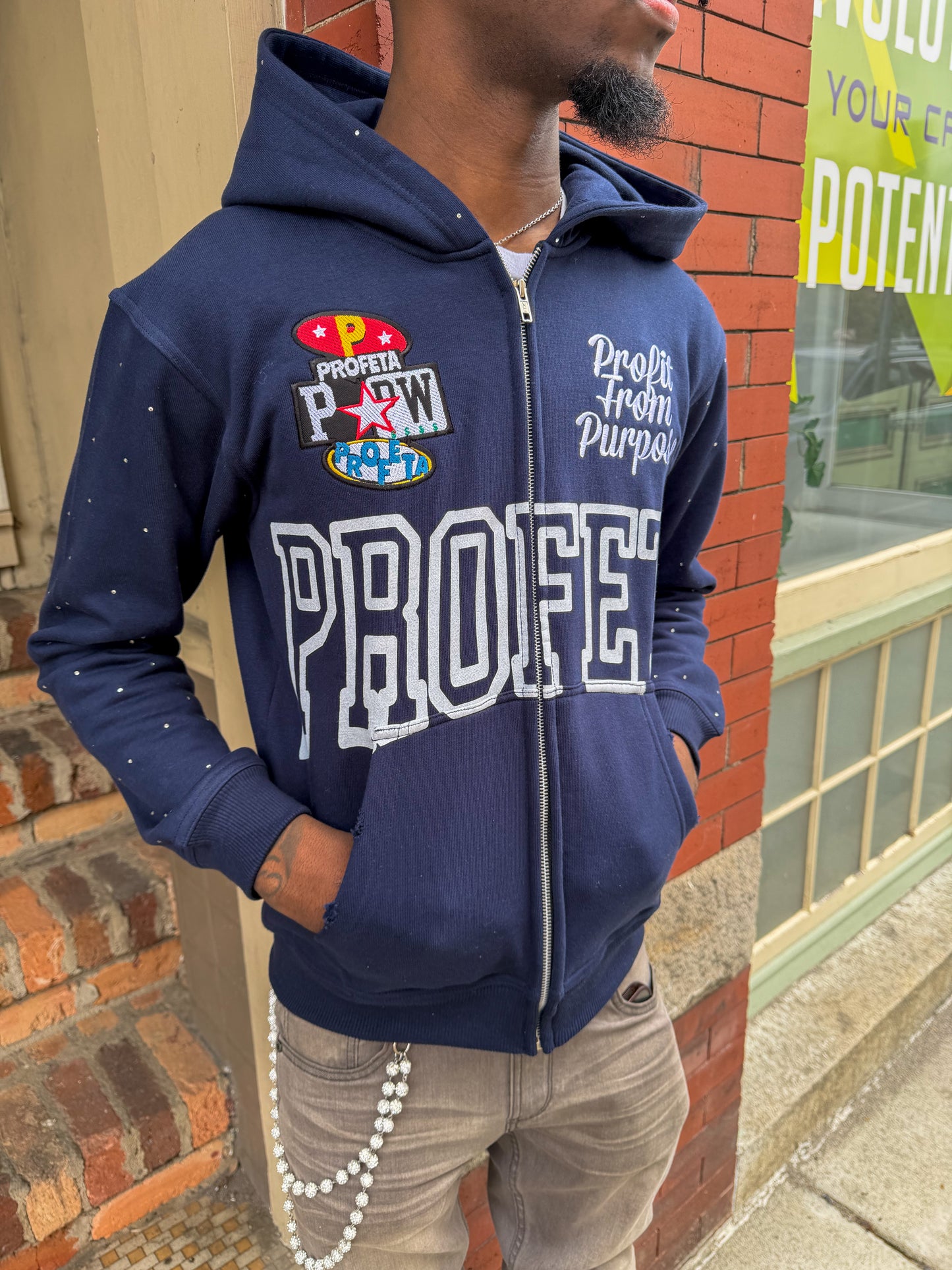 Navy "Reloaded" Zip-Up