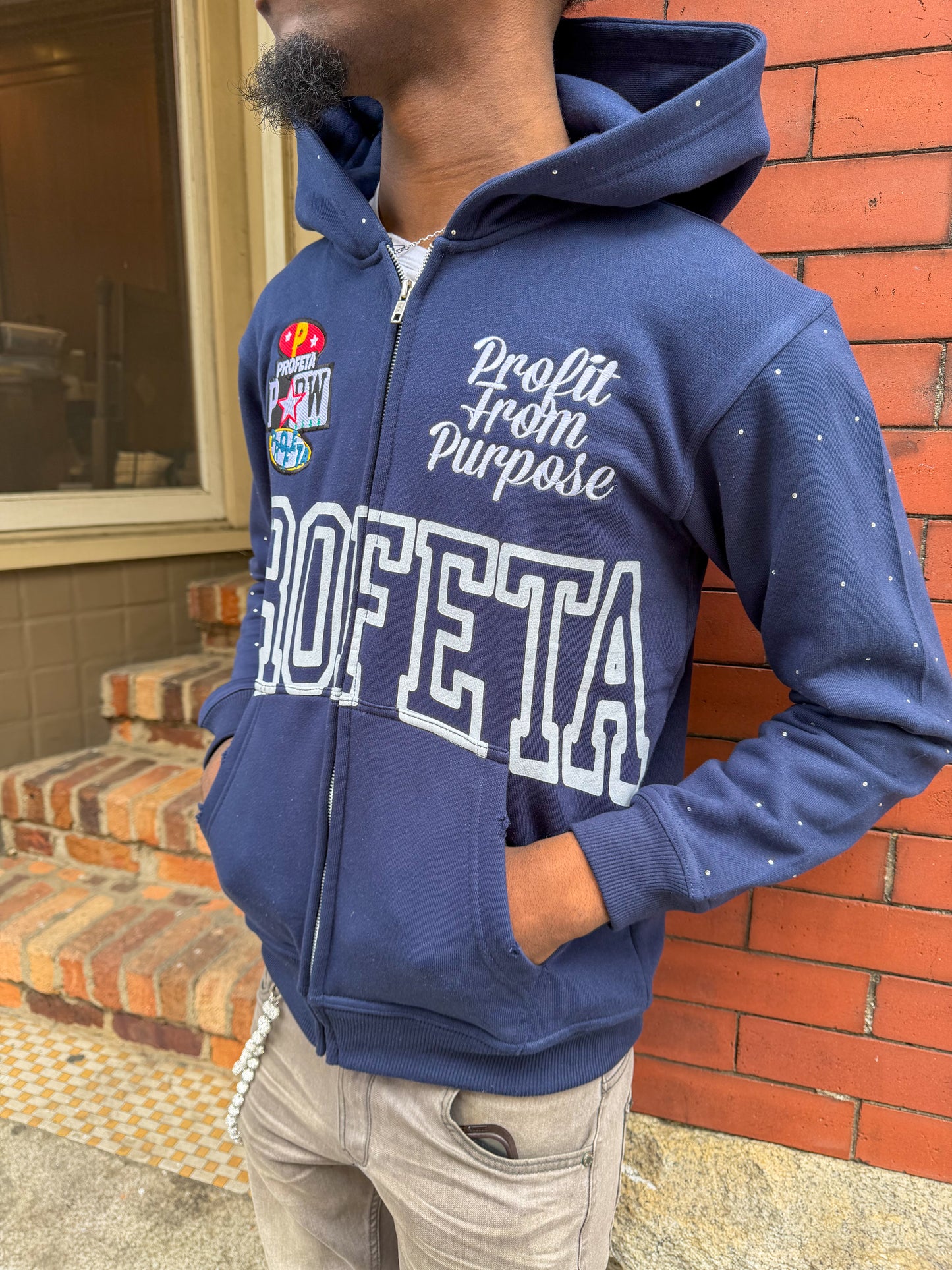 Navy "Reloaded" Zip-Up