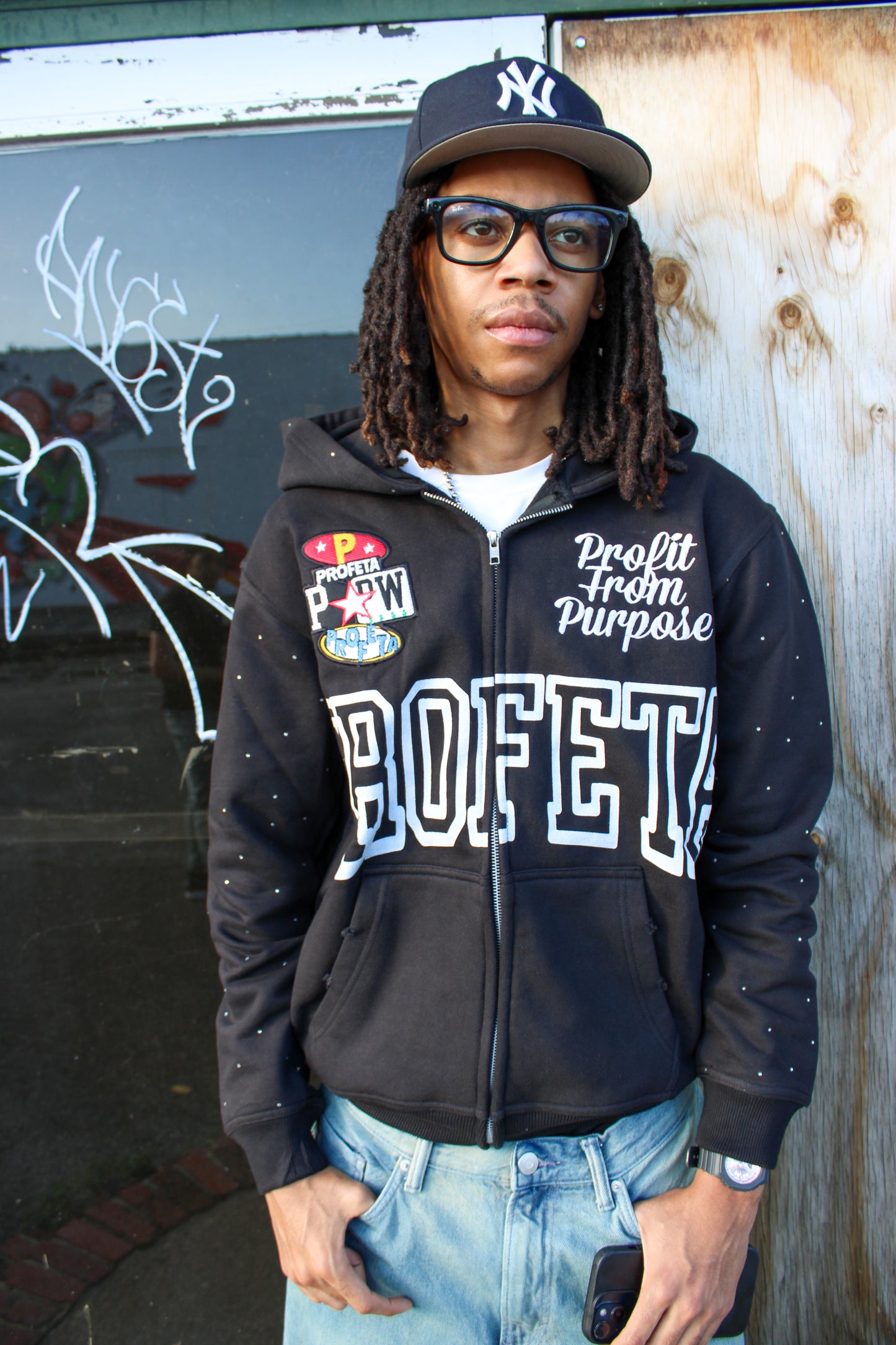 Black "Reloaded" Zip-Up